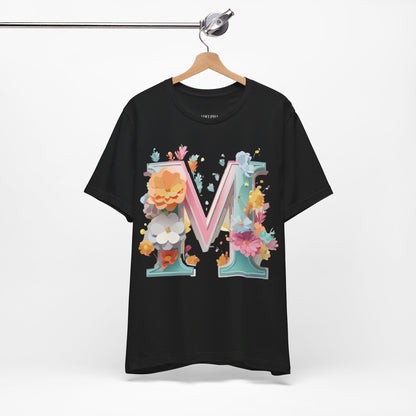 Natural Cotton Tee Shirt - Letters Collection - M Printify
