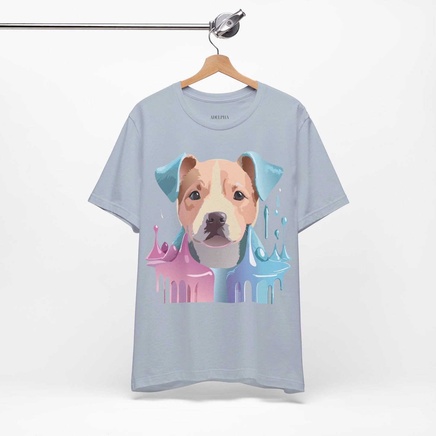 Natural Cotton Tee Shirt with Dog