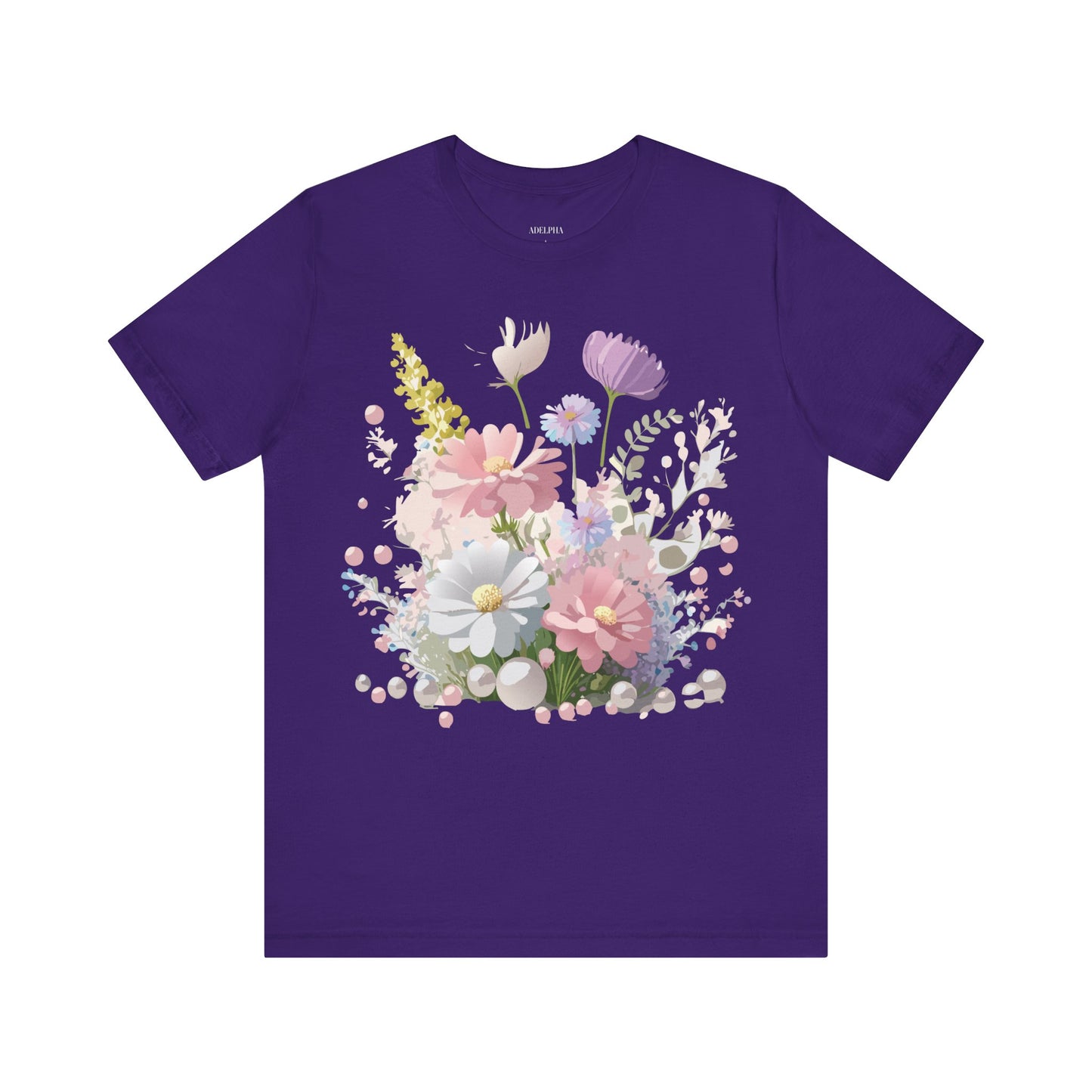 T-shirt en coton naturel avec fleurs