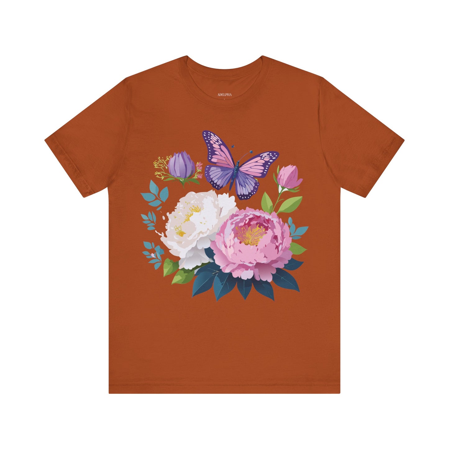 T-shirt en coton naturel avec fleurs