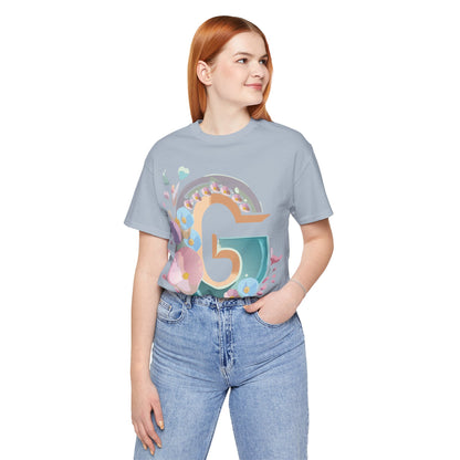 Natural Cotton Tee Shirt - Letters Collection - G Printify