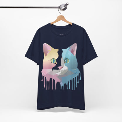 Natural Cotton Tee Shirt with Cat Printify