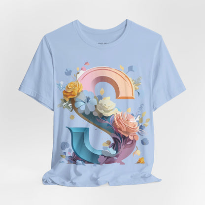 Natural Cotton Tee Shirt - Letters Collection - S Printify