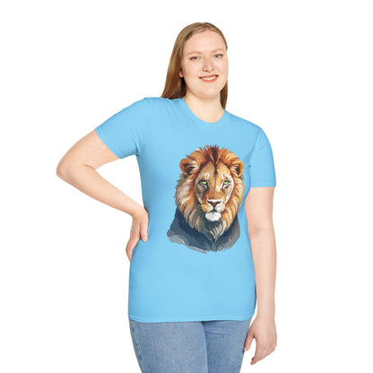 Lion Shirt Unisex Animal Tee Gildan Softstyle 64000 100 Percent Ring Spun Cotton