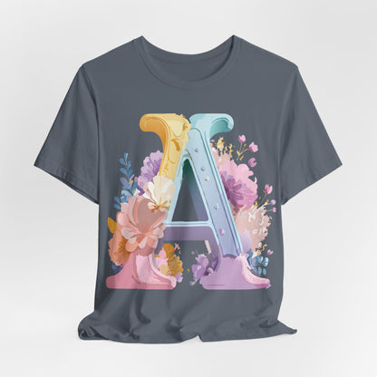 Natural Cotton Tee Shirt - Letters Collection - A Printify