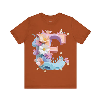 Natural Cotton Tee Shirt - Letters Collection - E Printify