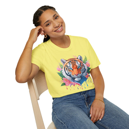 Tiger Shirt Unisex Animal Tee Softstyle Gildan 64000 Cotton Tee
