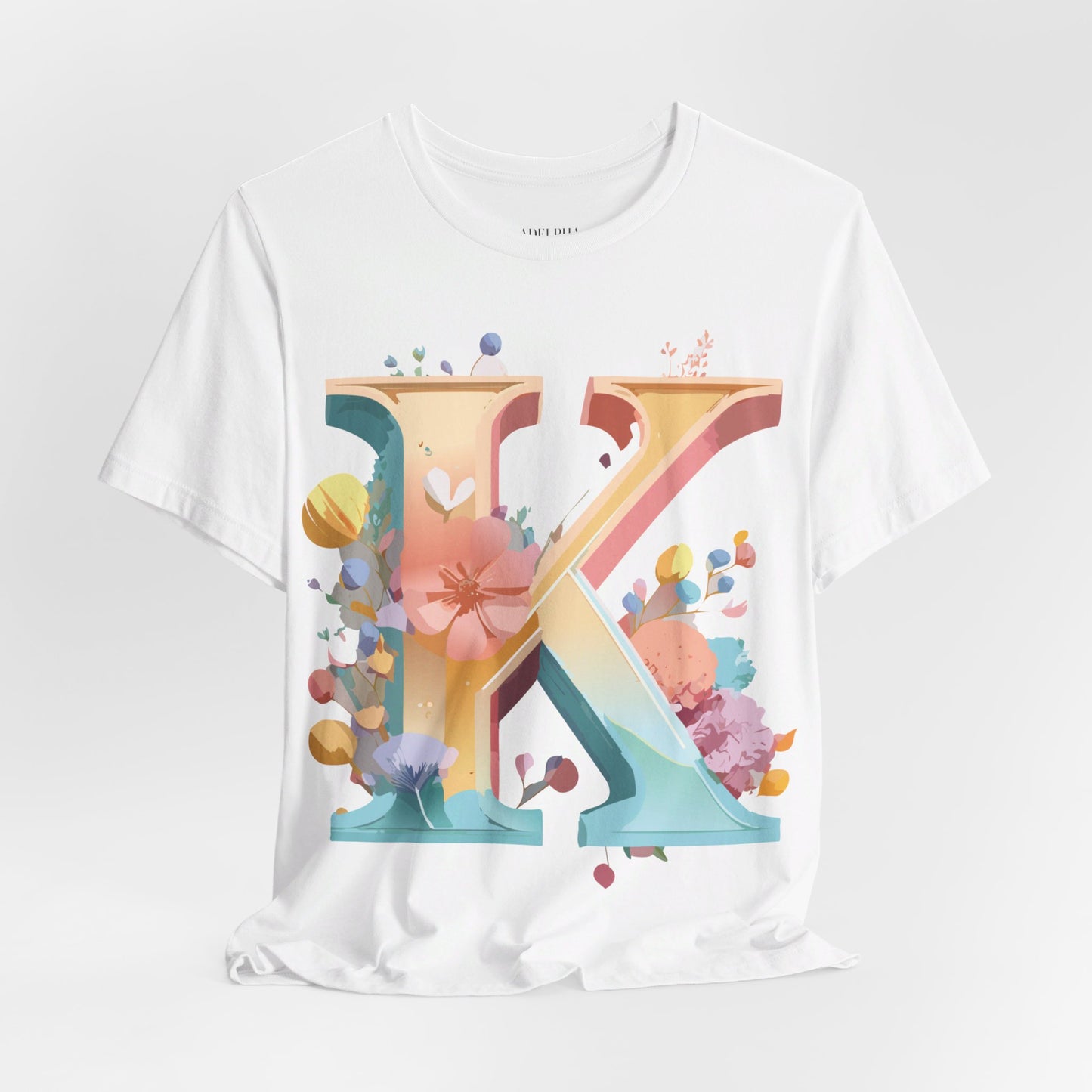 Natural Cotton Tee Shirt - Letters Collection - K