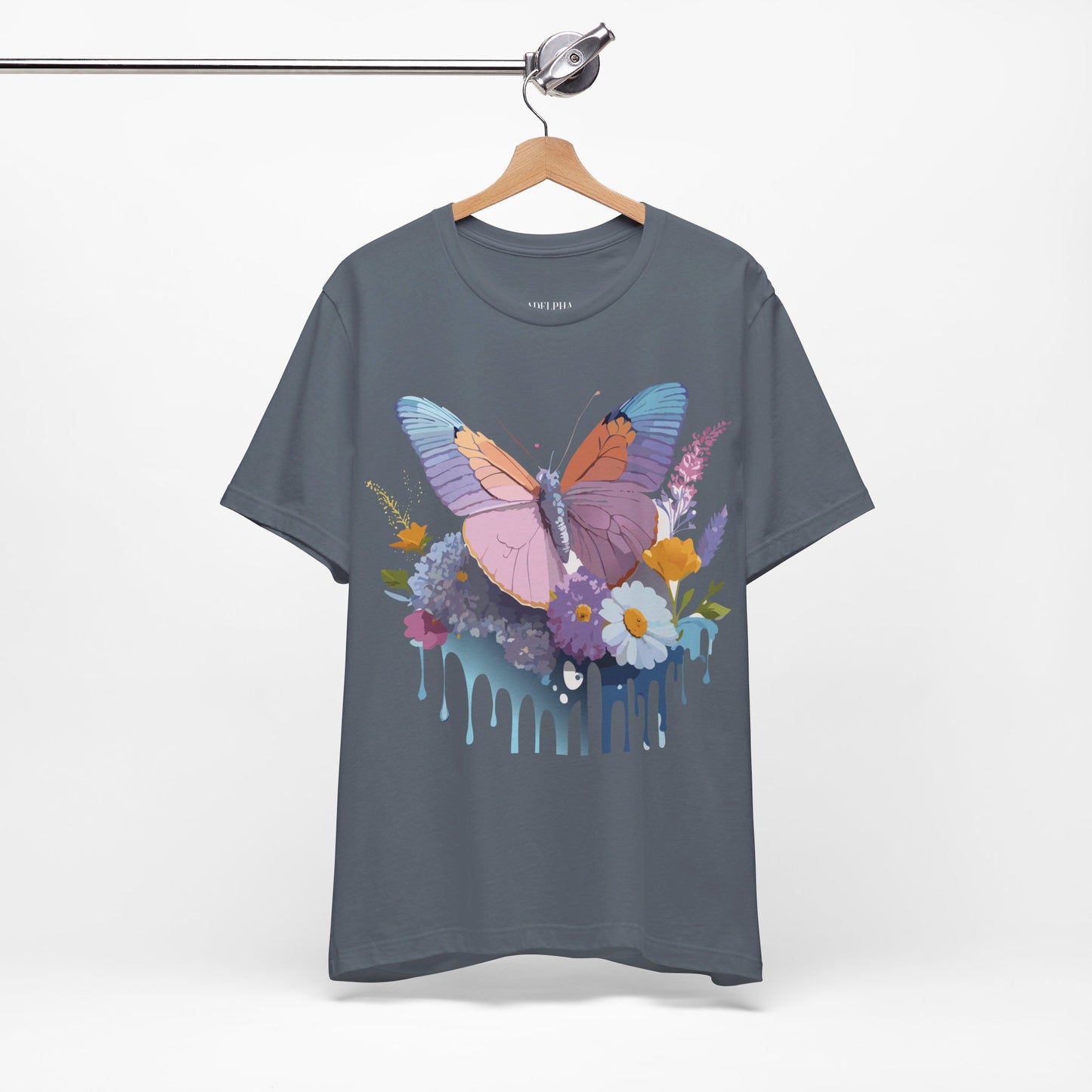 T-shirt en coton naturel avec papillon