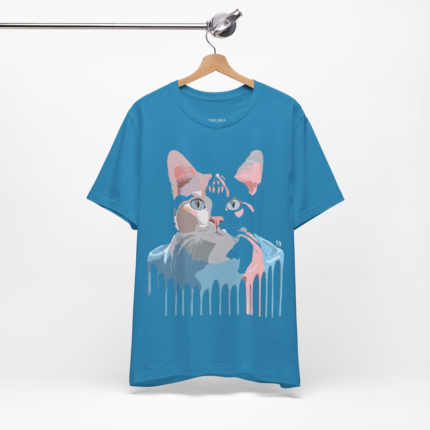 Natural Cotton Tee Shirt with Cat