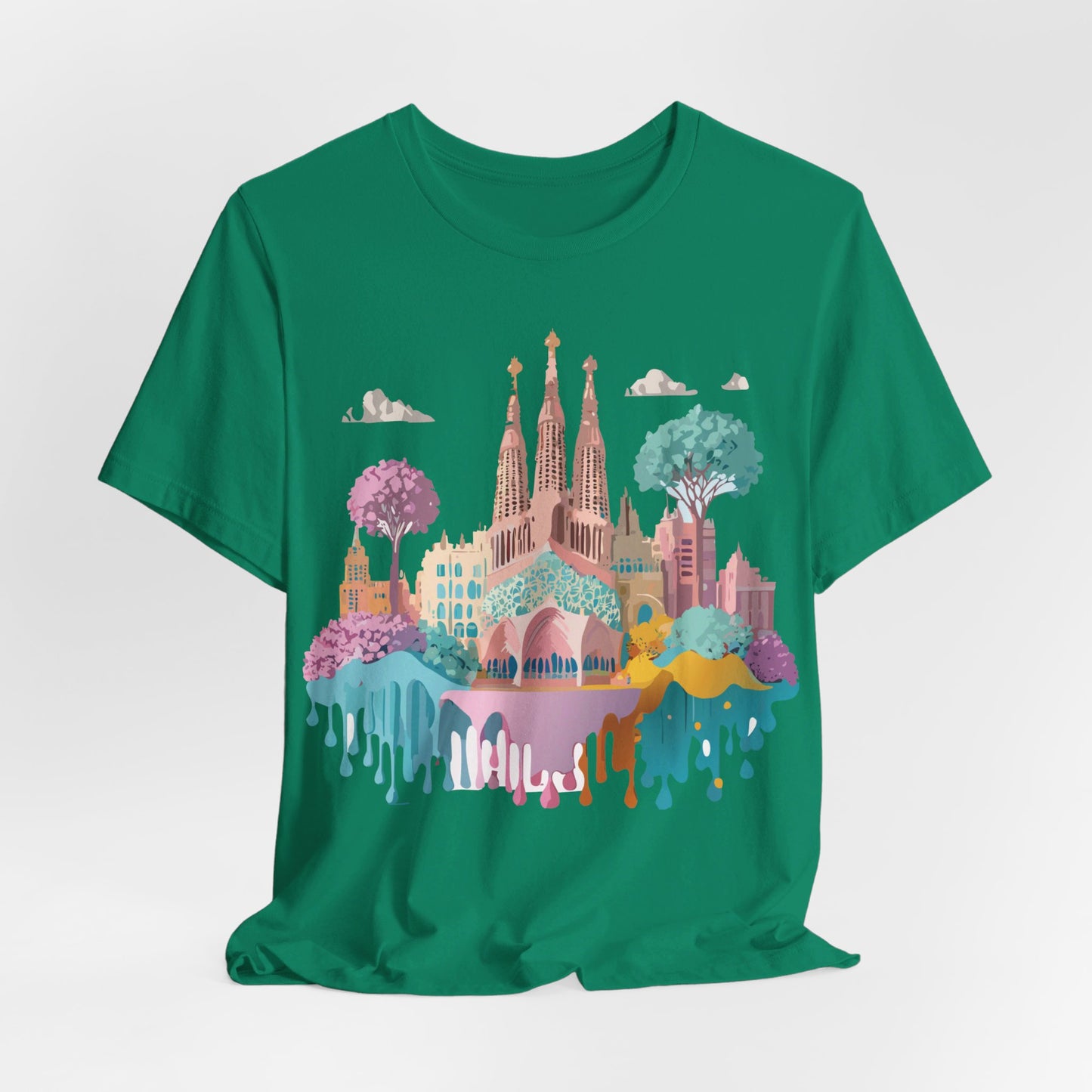 T-shirt en coton naturel - Collection Beautiful Places - Barcelone