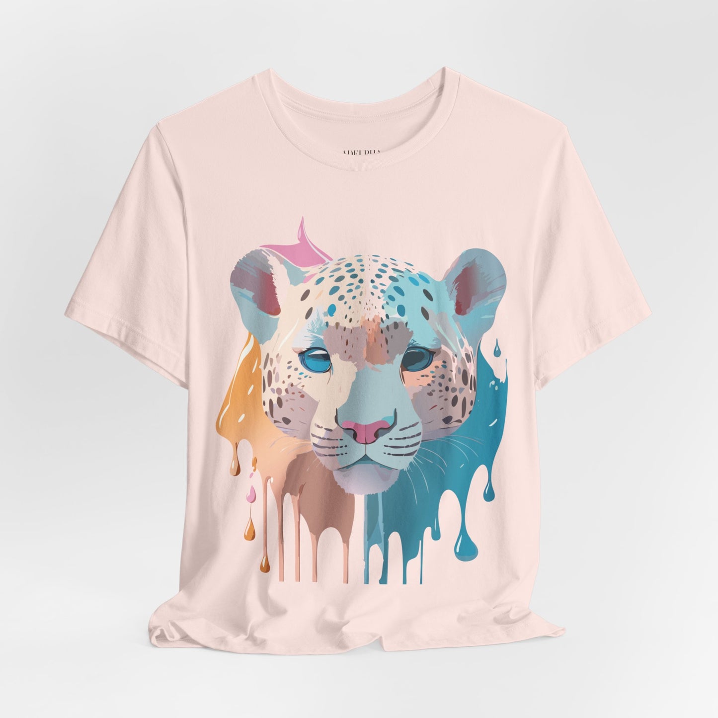 Natural Cotton Tee Shirt with Cheetah