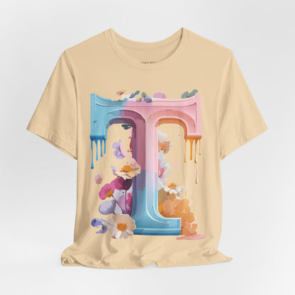 Natural Cotton Tee Shirt - Letters Collection - T Printify