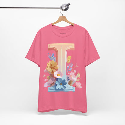 Natural Cotton Tee Shirt - Letters Collection - I Printify
