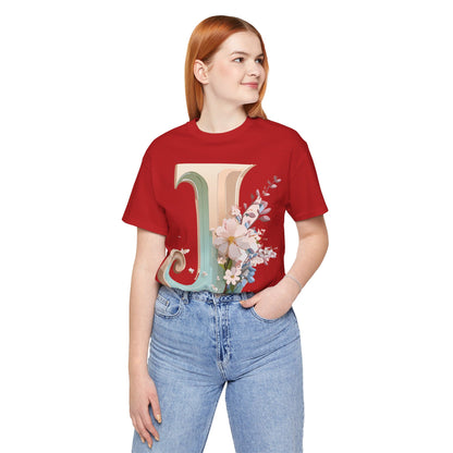 Natural Cotton Tee Shirt - Letters Collection - J Printify