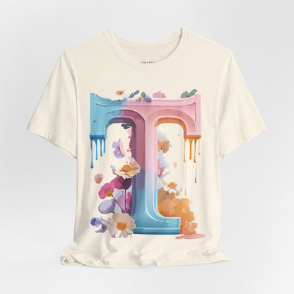 Natural Cotton Tee Shirt - Letters Collection - T Printify
