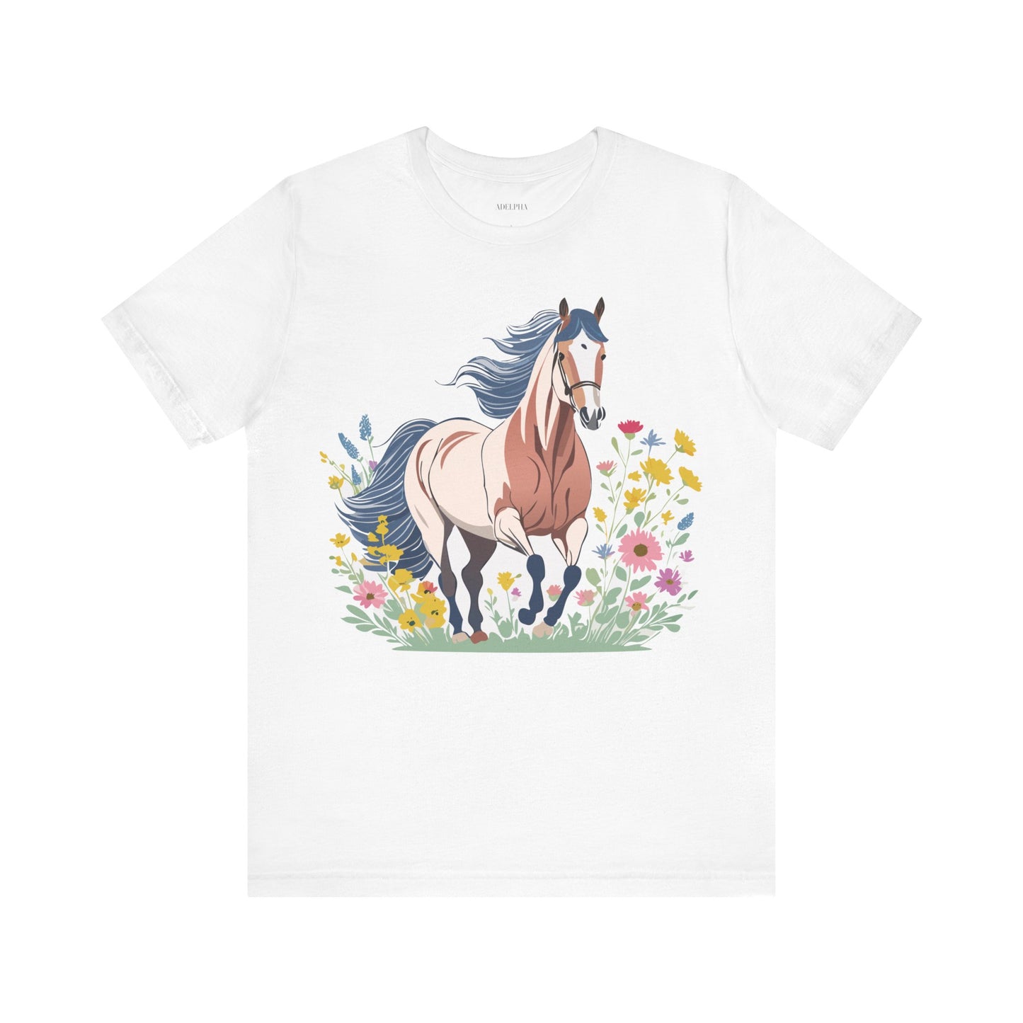 Natural Cotton Tee Shirt with Horse