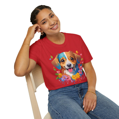 Dog Shirt Unisex Animal Tee 100 Percent Cotton Gildan Softstyle 64000