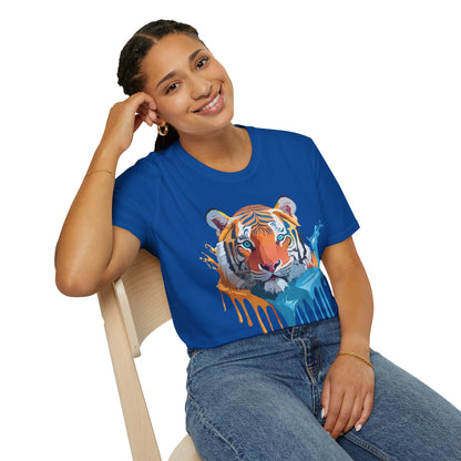 Tiger Shirt Unisex Animal Tee Ring Spun Cotton Gildan Softstyle Short Sleeve