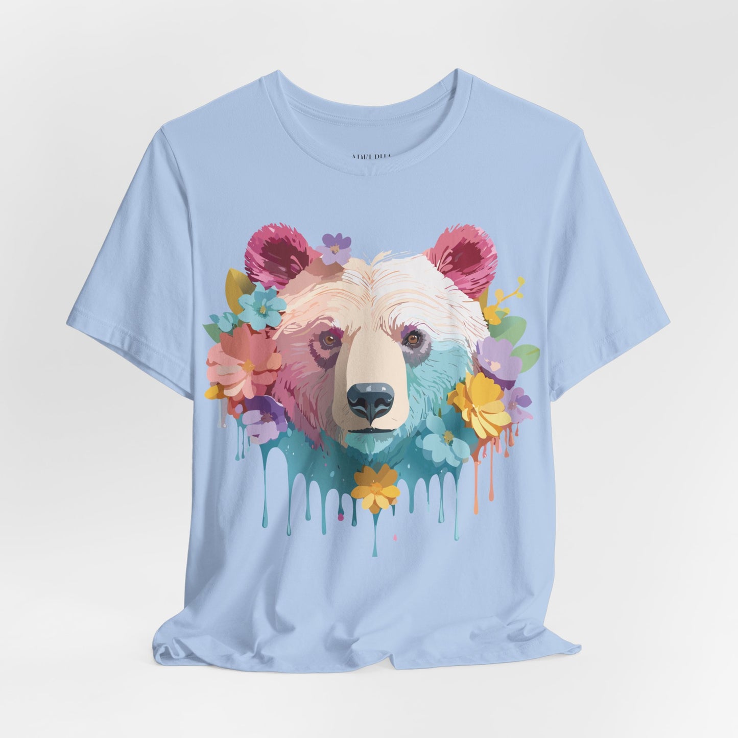 Natural Cotton Tee Shirt with Bear