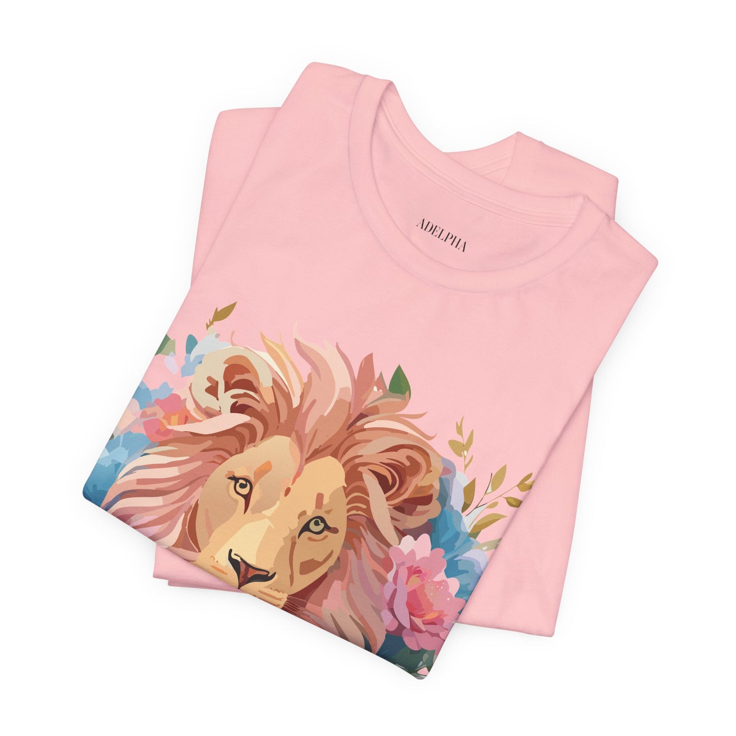 Natural Cotton Tee Shirt with Lion