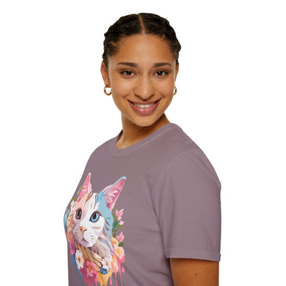 Cat Shirt Unisex Softstyle Tee 100 Percent Ring Spun Cotton Kitten Tee