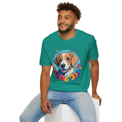 Unisex Dog Shirt Animal Print Tee Gildan Softstyle 64000 Cotton