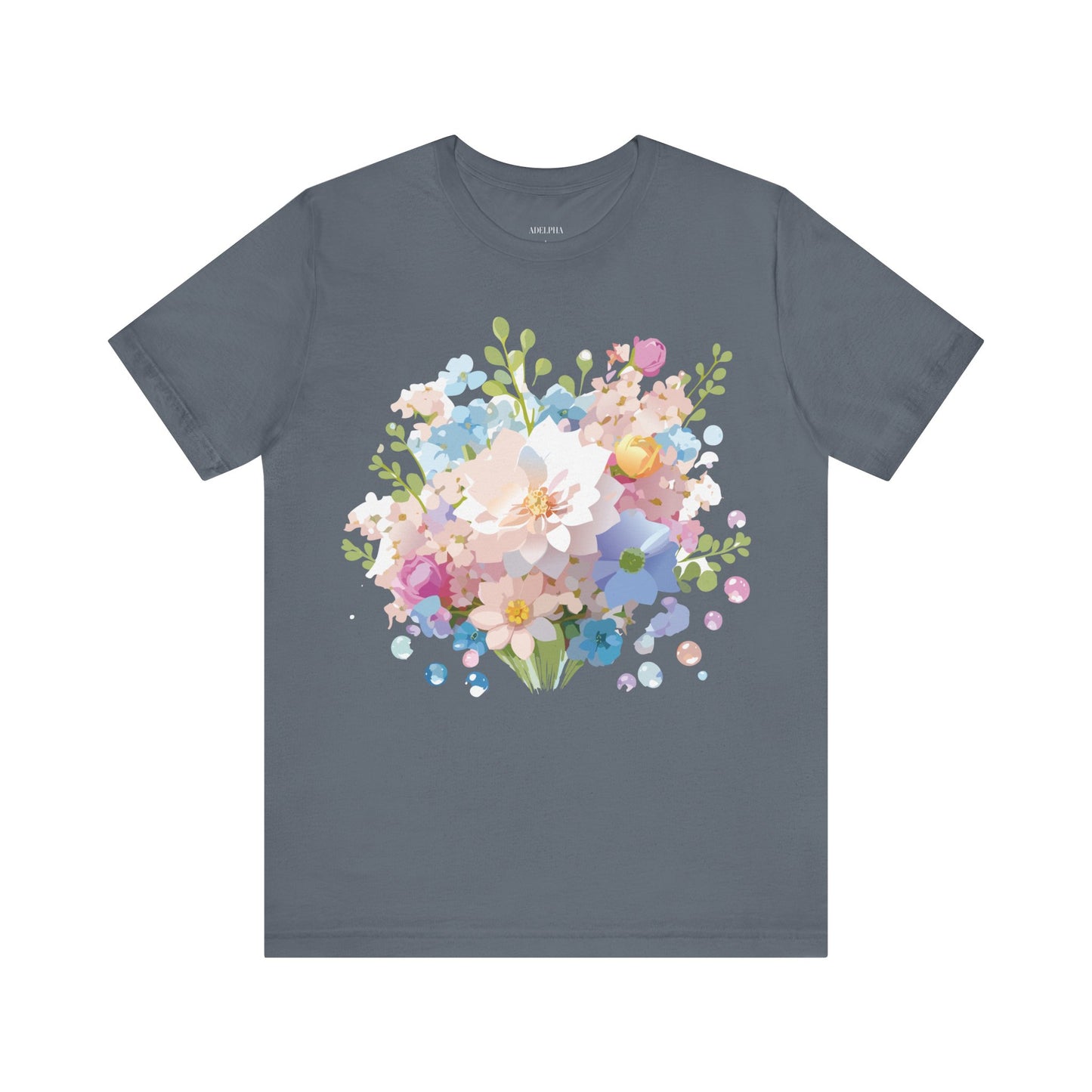 T-shirt en coton naturel avec fleurs