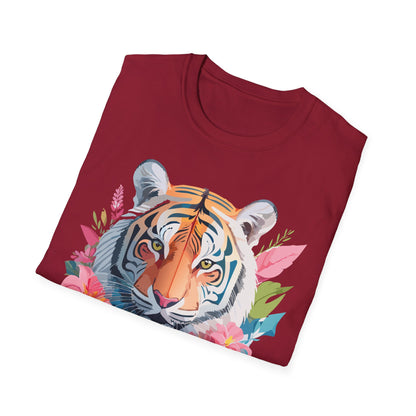 Tiger Print Unisex Softstyle T Shirt Short Sleeve Gildan 64000 Tee