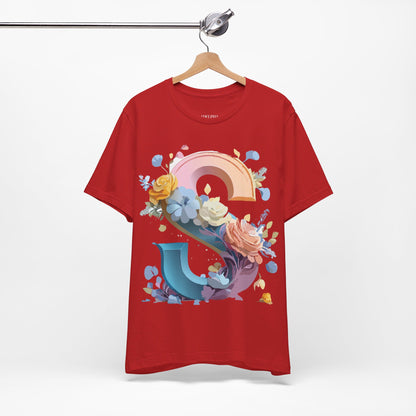 Natural Cotton Tee Shirt - Letters Collection - S Printify
