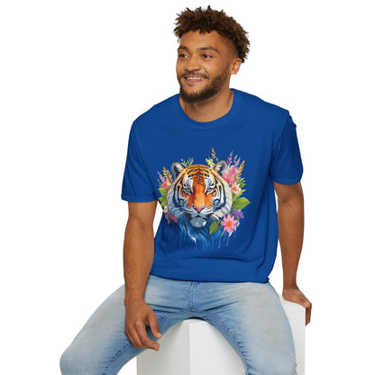 Tiger Print Unisex Gildan Softstyle Tee 64000 100 Percent Ring Spun Cotton