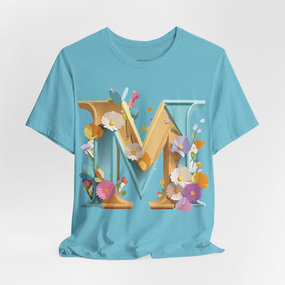 Natural Cotton Tee Shirt - Letters Collection - M Printify