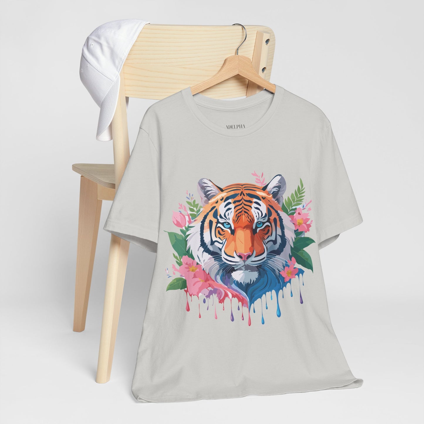 Natural Cotton Tee Shirt with Tiger