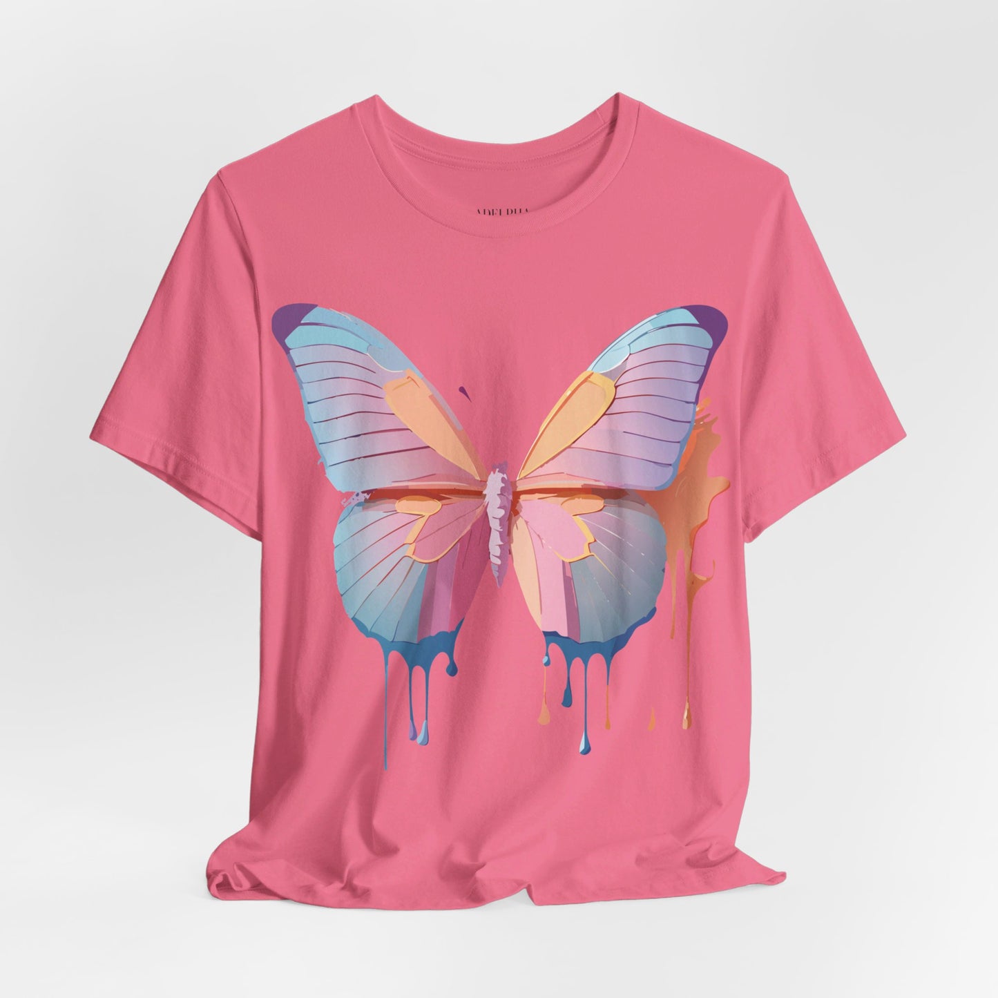 Natural Cotton Tee Shirt with Butterfly