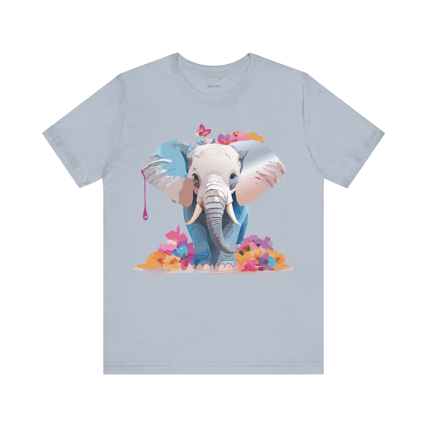 T-shirt en coton naturel avec motif éléphant