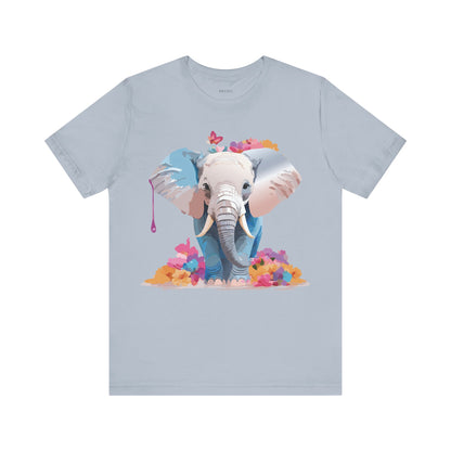 Natural Cotton Tee Shirt with Elephant Printify