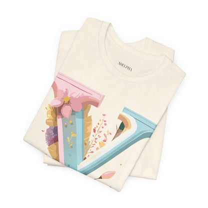 Natural Cotton Tee Shirt - Letters Collection - Y Printify