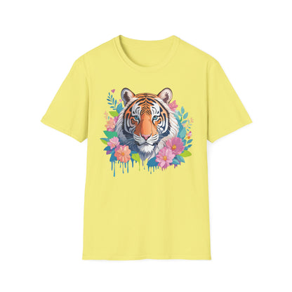 Tiger Themed Unisex Cotton Short Sleeve T Shirt Animal Print Tee