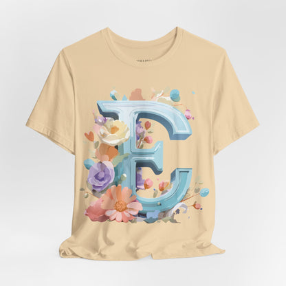 Natural Cotton Tee Shirt - Letters Collection - E Printify