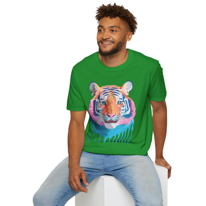 Tiger Print Unisex Softstyle Breathable Cotton Tee 64000 Gildan Shirt