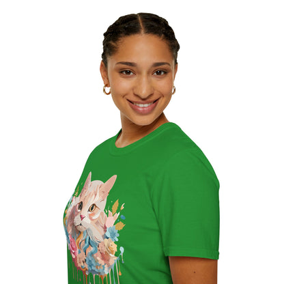 Unisex Cat Shirt Kitten Tee Cat Lover Tee Softstyle 64000 Gildan