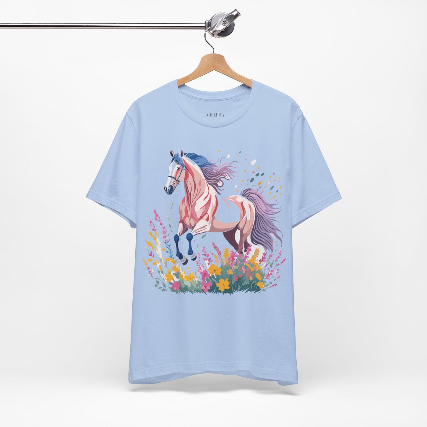 Natural Cotton Tee Shirt with Horse