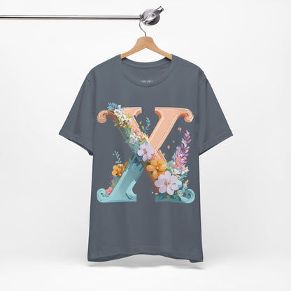 Natural Cotton Tee Shirt - Letters Collection - X Printify