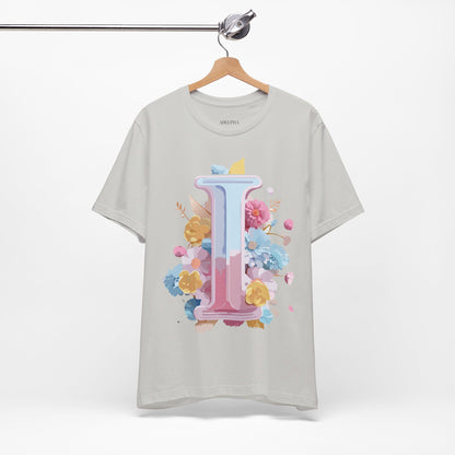 Natural Cotton Tee Shirt - Letters Collection - I Printify