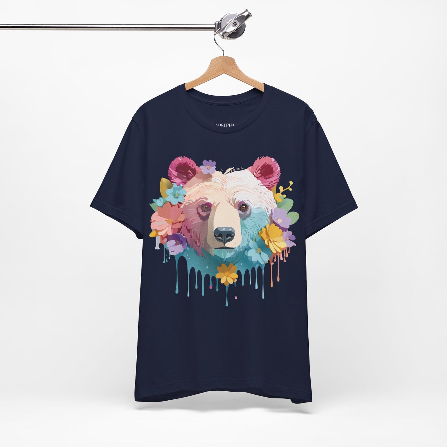 Natural Cotton Tee Shirt with Bear