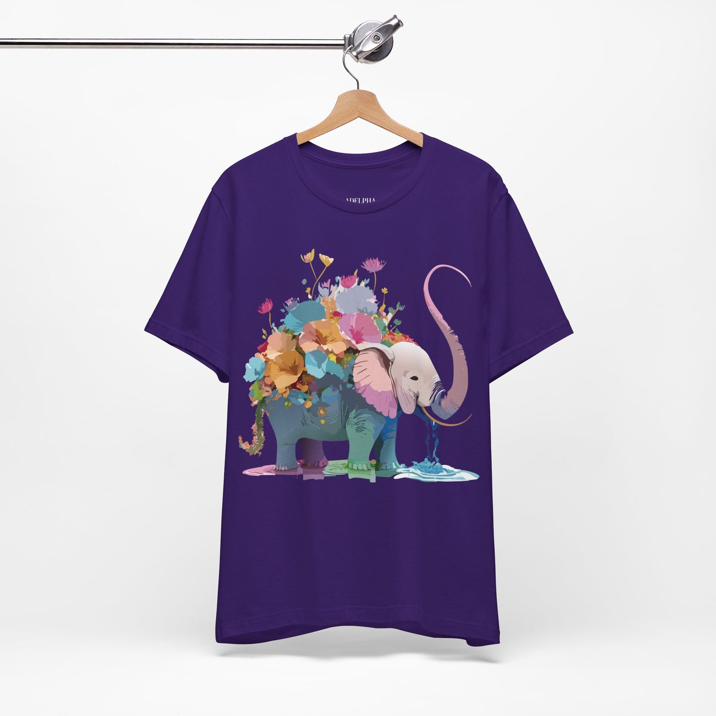 T-shirt en coton naturel avec motif éléphant