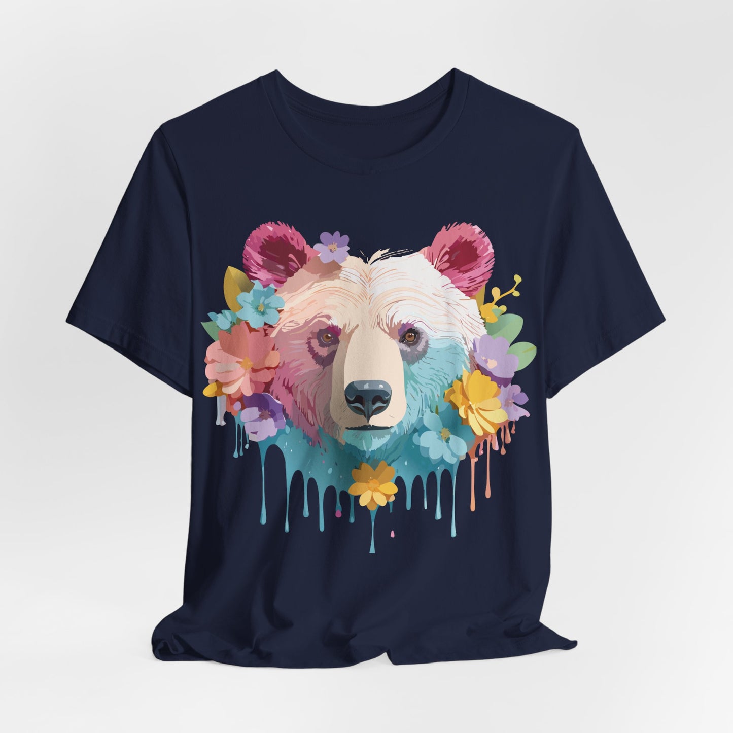 Natural Cotton Tee Shirt with Bear