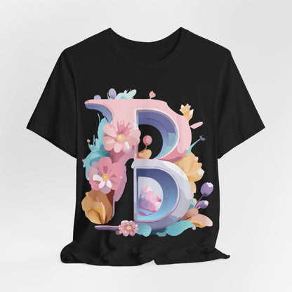 Natural Cotton Tee Shirt - Letters Collection - B Printify