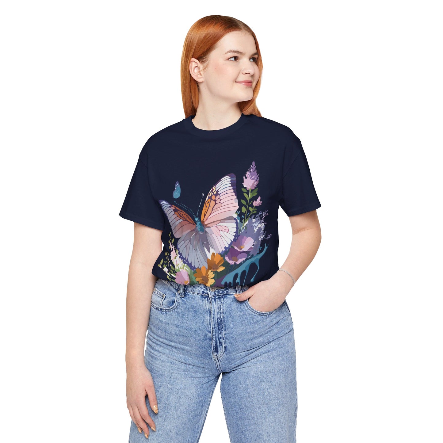 T-shirt en coton naturel avec papillon