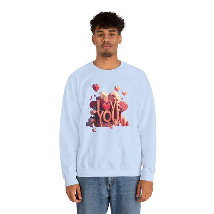 Unisex Heart Love Sweatshirt Floral Valentines Day Cotton Poly Fifty Fifty Blend